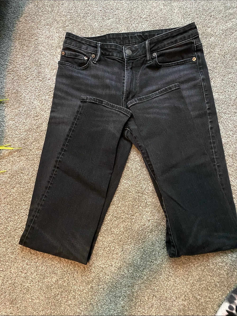 American Eagle Outfitters Slim Straight Black Denim Jeans